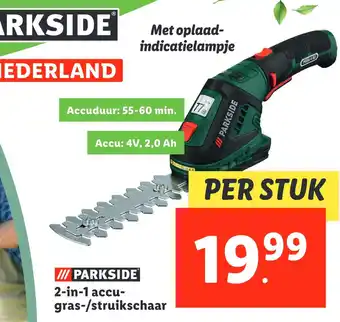 Lidl Parkside 2-in-1 accu- gras-/struikschaar aanbieding