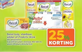 Lekker Makkelijk Becel kuip, vloeibaar, wikkel of proactiv drink 25% korting aanbieding