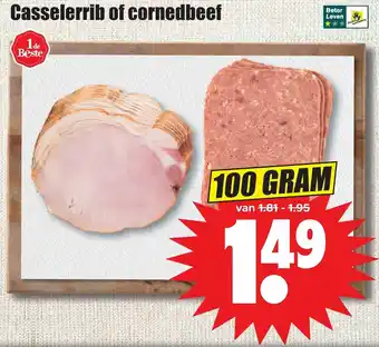 Dirk Casselerrib of cornedbeef 100g aanbieding