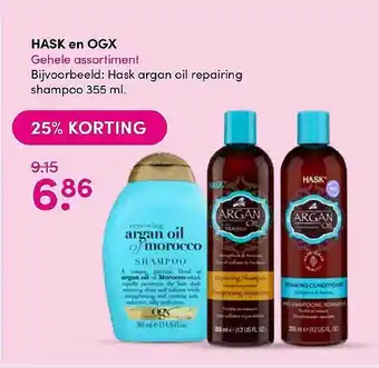 Drogisterij Visser Hask en ogx 25% korting aanbieding