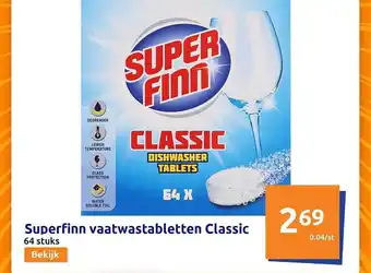 Action Superfinn vaatwastabletten classic aanbieding