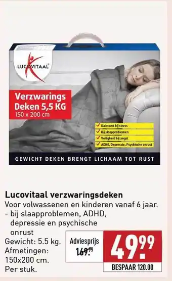 ALDI Lucovitaal verzwaringsdeken aanbieding