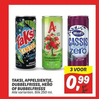 Dekamarkt Taksi, appelsientje, dubbelfrisss, hero of bubbelfrisss aanbieding