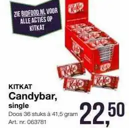 Bidfood Kitkat candybar, single aanbieding