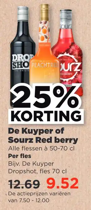 PLUS De kuyper of sourz red berry aanbieding