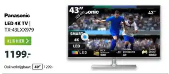 Expert Panasonic led 4k tv tx-43lxx979 aanbieding