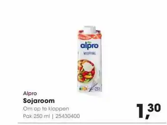 HANOS Alpro sojaroom om op te kloppen aanbieding