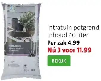 Intratuin Intratuin potgrond inhoud 40 liter per zak aanbieding