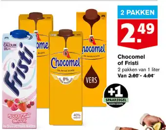 Hoogvliet Chocomel of Fristi 1 liter aanbieding