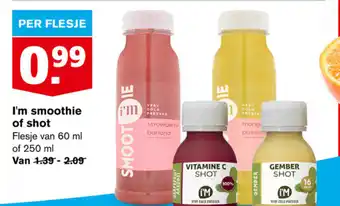 Hoogvliet I'm smoothie of shot aanbieding