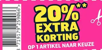 Trekpleister 20% extra korting aanbieding