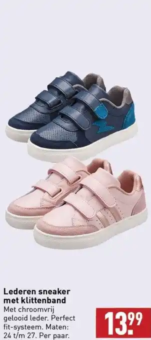 ALDI Lederen sneaker met klittenband aanbieding