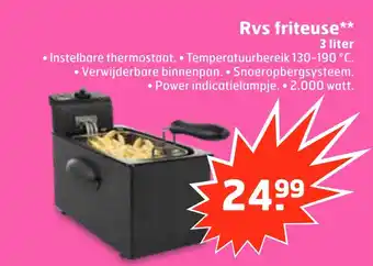 Trekpleister Rvs friteuse** aanbieding