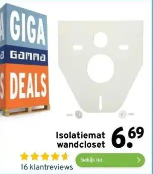 GAMMA Isolatiemat wandcloset aanbieding