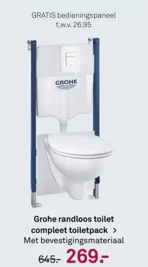 Karwei Grohe randloos toilet aanbieding