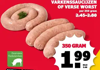 MCD Supermarkt Varkenssaucijzen of verse worst aanbieding