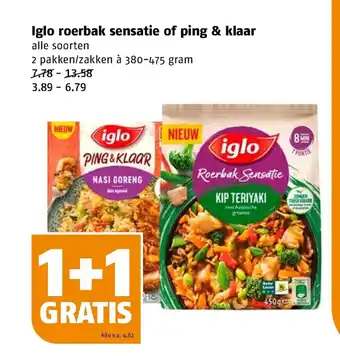 Poiesz Iglo roerbak sensatie of ping & klaar 2 pakken/zakken a 380-475 gram aanbieding