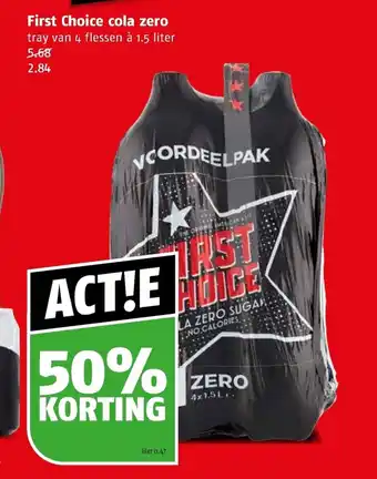 Poiesz First Choice cola zero tray van 4 flessen a 1.5 liter aanbieding