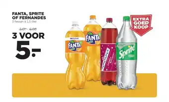 Jumbo Fanta, Sprite of Fernandes 3 flessen a 1,5 liter aanbieding