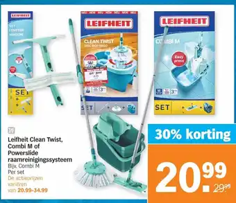 Albert Heijn Leifheit Clean Twist, Combi M of Powerslide raamreiningssysteem aanbieding