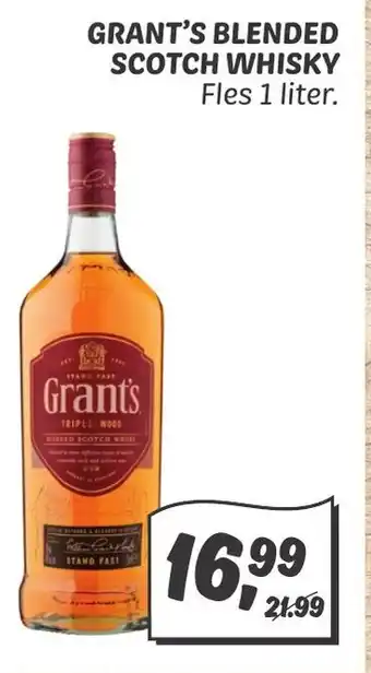 Dekamarkt Grant's blended scotch whisky 1L aanbieding