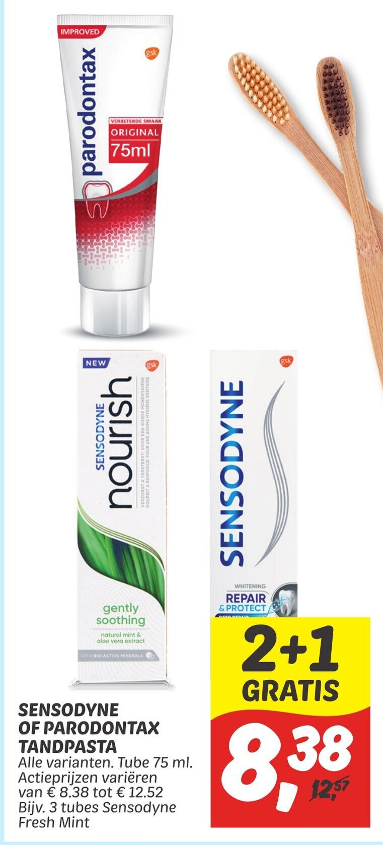 Sensodyne of parodontax tandpasta aanbieding bij Dekamarkt