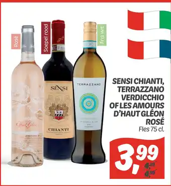 Dekamarkt Sensi chianti, terrazzano verdicchio of les amours d'haut gléon r rose aanbieding