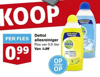 Hoogvliet Dettol allesreiniger 0.5L aanbieding