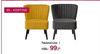 Karwei Fauteuil liza 90.- korting aanbieding