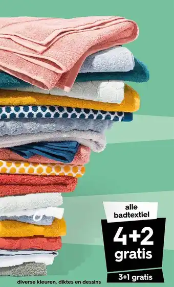 HEMA Alle badtextiel 4+2 gratis aanbieding