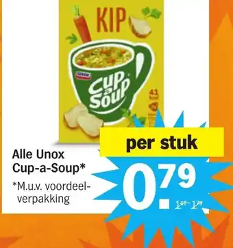 Albert Heijn Alle Unox Cup-A-Soup9 aanbieding