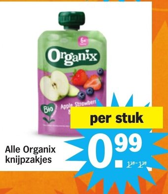 Albert Heijn Alle Organix Knijpzakjes aanbieding
