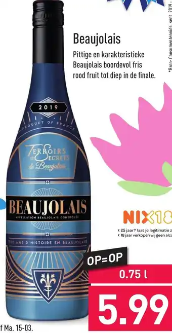 ALDI Beaujolais 750ml aanbieding
