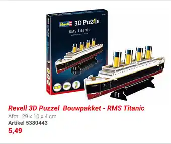 Lobbes Revell 3D puzzel bouwpakket-RMS titanic 29x10x4CM artikel 5380443 aanbieding