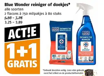 Poiesz Blue wonder reiniger of doekjes* aanbieding