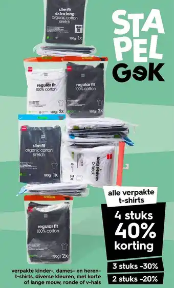 HEMA Alle verpakte t-shirts aanbieding