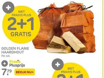 Praxis Golden flame haardhout 2+1 gratis aanbieding