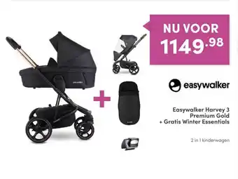 Baby & Tiener Easywalker harvey 3 premium gold + gratis winter essentials 2 in 1 kinderwagen aanbieding