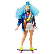 Lobbes Barbie extra pop - blue afro hair aanbieding