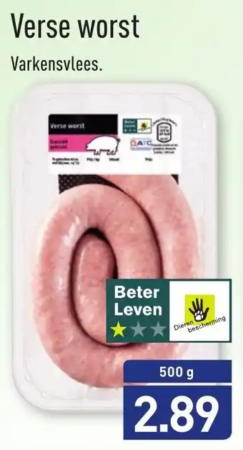 ALDI Verse worst 500g aanbieding