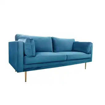 fonQ Hioshop boom bank 3 persoons velours blauw. aanbieding