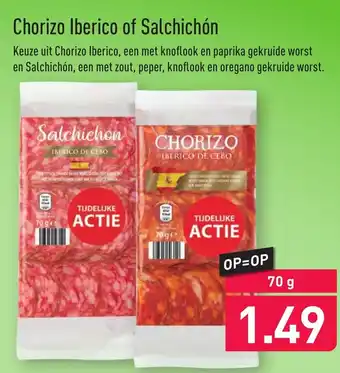ALDI Chorizo Iberico of Salchichon 70g aanbieding