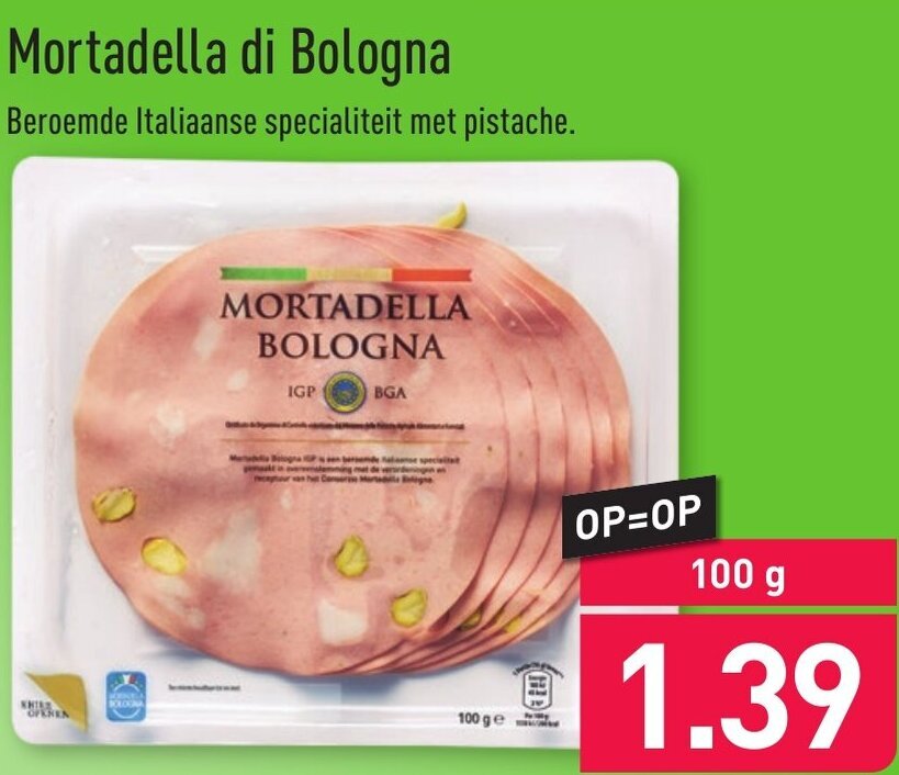 Mortadella di Bologna 100g aanbieding bij ALDI