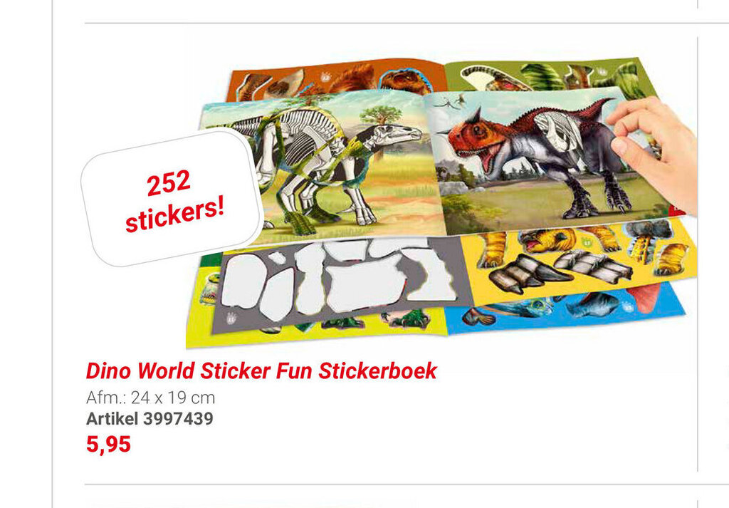 Dino World Sticker Fun Stickerboek 24 x 19 cm aanbieding bij Lobbes
