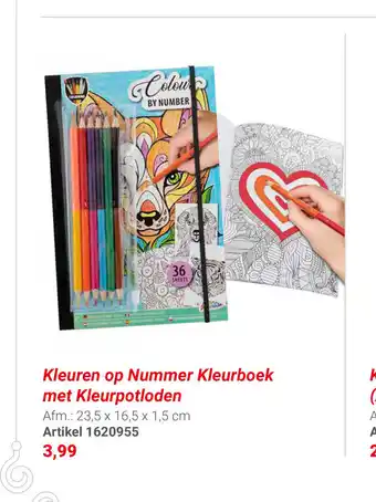 Lobbes Kleuren op Nummer Kleurboek met Kleurpotloden 23,5 x 16,5 x 1,5 cm aanbieding