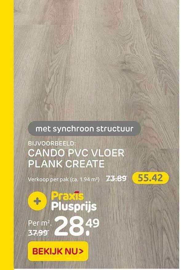 Cando pvc vloer plank create aanbieding bij Praxis