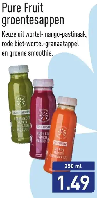 ALDI Pure Fruit groentesap 250ml aanbieding
