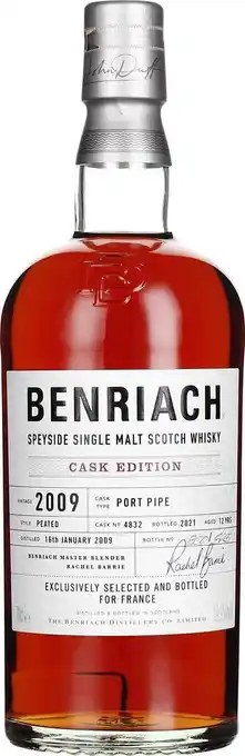 Drankdozijn Benriach 12 years 2009 port pipe 70cl aanbieding