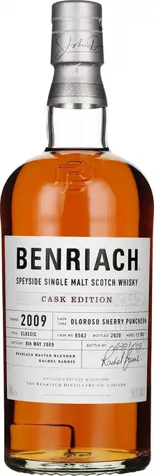 Drankdozijn Benriach 11 years 2009 oloroso puncheon cask 70cl aanbieding