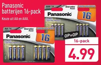 ALDI Panasonic batterijen 16-pack aanbieding